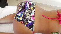 Ass in bikini bottoms on all fours