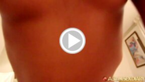 Small tits Carla strokes cock while rubbing her pussy and gets fucked