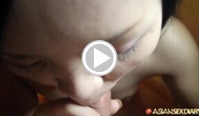 Feifei giving handjob and on her knees sucking cock